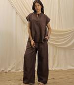 Brown linen co ord set