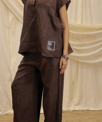 Brown linen co ord set 2