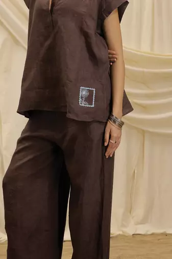 Brown linen co ord set