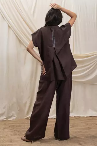 Brown linen co ord set