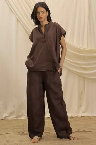Brown linen co ord set