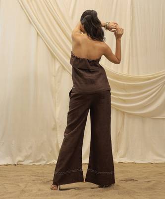 Brown linen co ord set 3