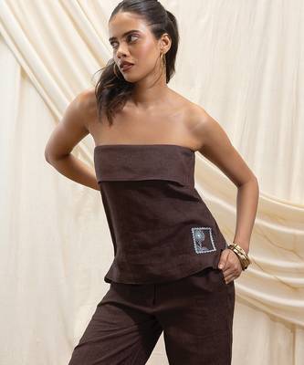Brown linen co ord set 4