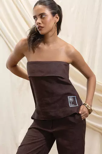 Brown linen co ord set