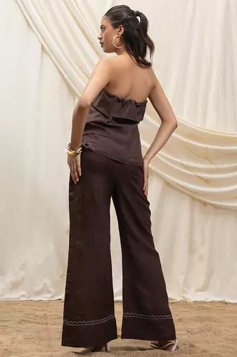 Brown linen co ord set