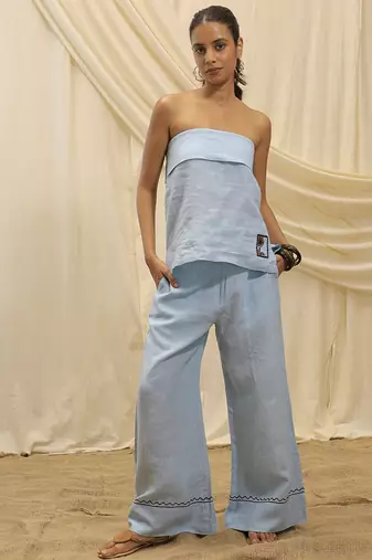 Powder blue linen co ord set
