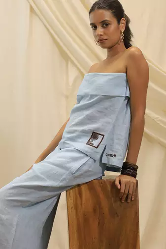 Powder blue linen co ord set