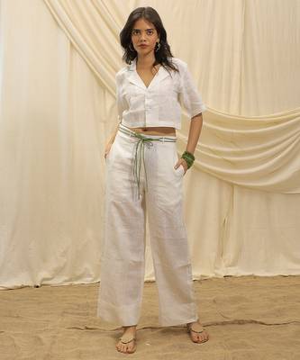 White linen co ord set 1