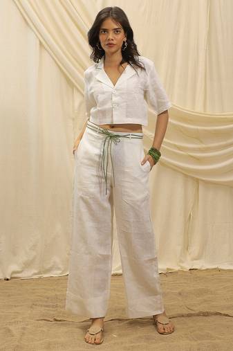 White linen co ord set