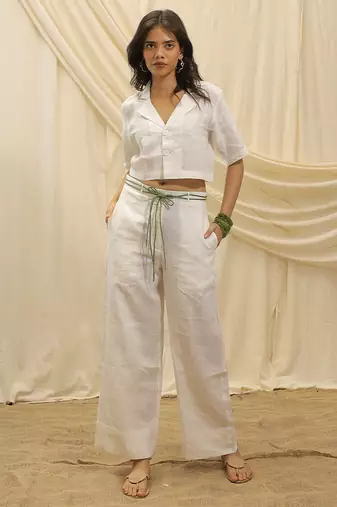 White linen co ord set