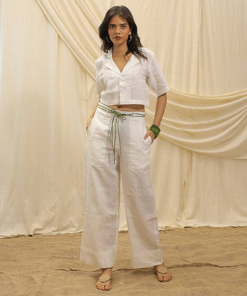 White linen co ord set