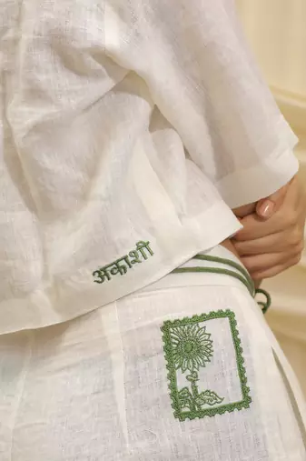 White linen co ord set