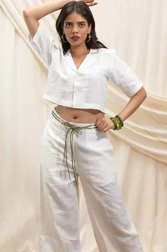 White linen co ord set