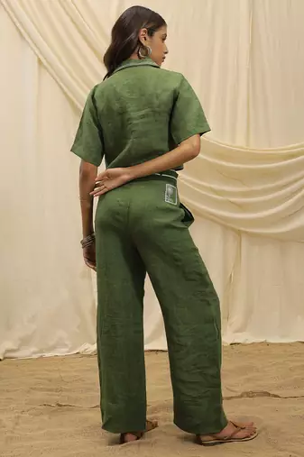 Olive green linen co ord set