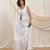 White linen corset skirt set