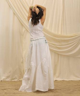 White linen corset skirt set 5