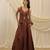 Burnt maroon linen corset skirt set