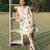Off white printed cotton short dress
