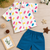 Multicolor printed cotton blend kids cord set