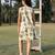 Off white printed cotton short dress