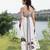 Ivory printed cotton maxi dress