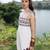 Ivory printed cotton maxi dress