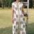 Off white printed cotton maxi dress