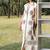 Off white printed cotton maxi dress