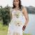 Cream printed cotton maxi dress
