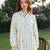 Off white blue printed cotton short dress