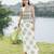 Off white olive printed cotton tube maxi dress