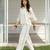 Cream white printed cotton shirt