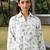 Cream blue printed cotton shirt