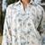 Cream blue printed cotton shirt