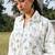 Cream blue printed cotton shirt