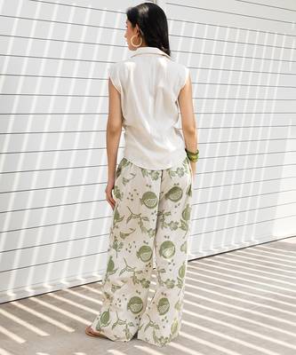 Off white printed cotton top 2