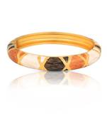 Just Women Enameled Gold Plated Bracelet (Brown)