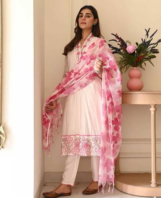blush pink cotton flex 3-piece suit set 3