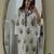 White cotton printed kurta set
