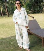 Cream white printed cotton top