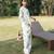 Cream white printed cotton top