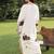 Off white printed cotton kaftan
