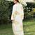 Cream yellow printed cotton kaftan