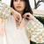 Cream white peach printed cotton kaftan