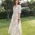 Off white printed cotton maxi dress