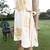 Off white printed cotton short dress