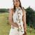 Ivory printed cotton halter top