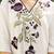 Cream burgandy printed cotton short dress