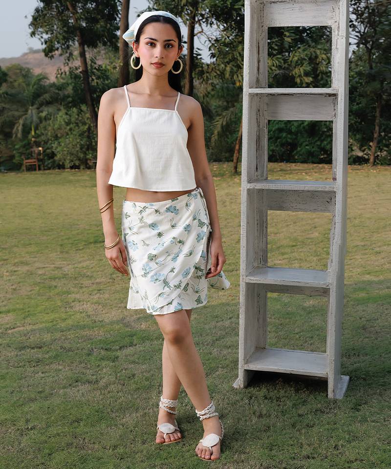 Ivory cotton crop top