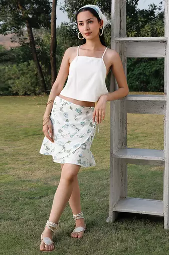 Ivory cotton crop top
